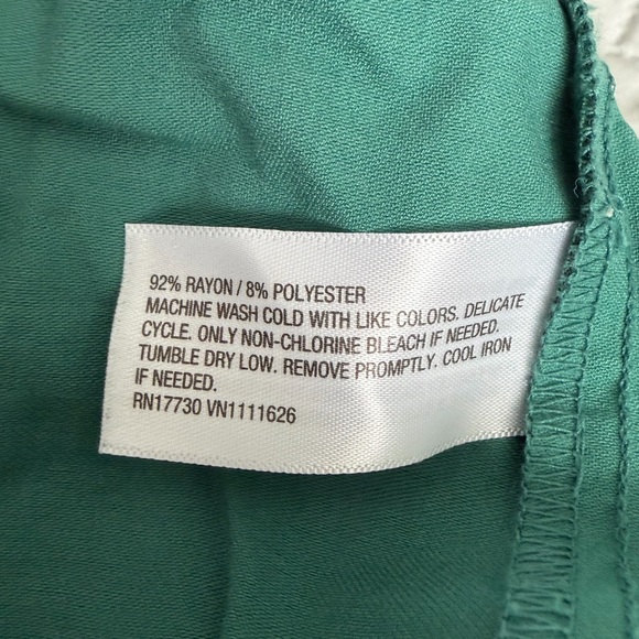 A New Day Teal Pants size XS side pockets light texture wide fitting. NWOT Olive - Picture 10 of 10